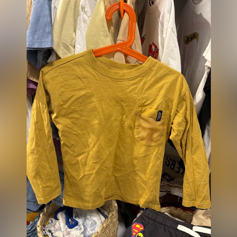 Zara 2-3t boy girl Mustard Long Sleeve Shirt